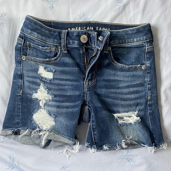 American Eagle Outfitters Women's Blue Denim Shorts - Picture 2 of 10